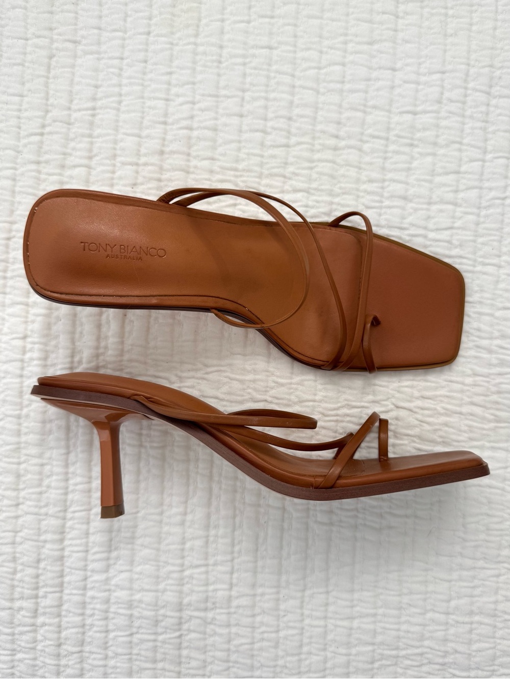 Tony Bianco Ruma Brown Strappy Kitten Heels